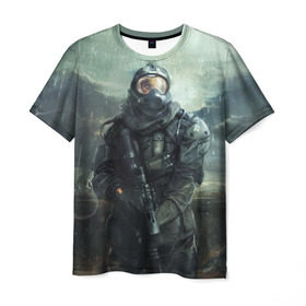 Мужская футболка 3D с принтом Stalker в Курске, 100% полиэфир | прямой крой, круглый вырез горловины, длина до линии бедер | stalker | сталкер