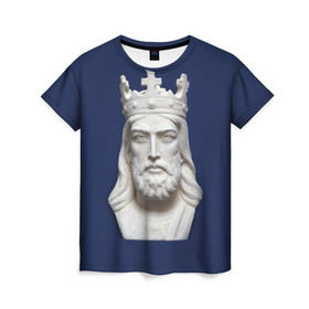 Женская футболка 3D с принтом Король Артур в Курске, 100% полиэфир ( синтетическое хлопкоподобное полотно) | прямой крой, круглый вырез горловины, длина до линии бедер | king | англия | артур | британия | великобритания | король | корона | лондон
