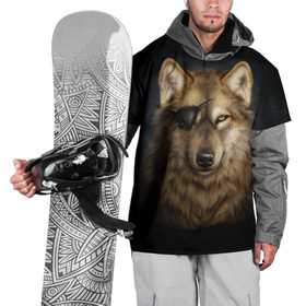 Накидка на куртку 3D с принтом Морской волк в Курске, 100% полиэстер |  | волк | глаз | животное | зверь | корабль | моряк | пират | собака | флот | хищник