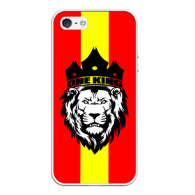 Чехол для iPhone 5/5S матовый с принтом One King в Курске, Силикон | Область печати: задняя сторона чехла, без боковых панелей | king | leo | зверь | король | кошка | лев | природа | хищник | царь