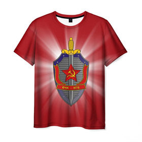 Мужская футболка 3D с принтом КГБ в Курске, 100% полиэфир | прямой крой, круглый вырез горловины, длина до линии бедер | закон | кгб | охрана | россия | ссср | цру | шпион