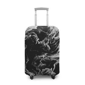 Чехол для чемодана 3D с принтом vortex gray в Курске, 86% полиэфир, 14% спандекс | двустороннее нанесение принта, прорези для ручек и колес | abstraction | color | spray | tie dye | абстракция | акварель | живопись | искусство | краски | текстуры