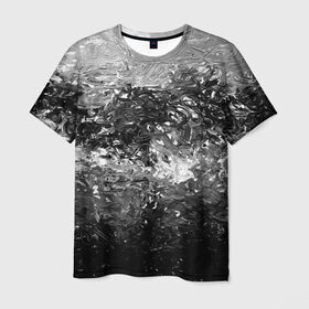 Мужская футболка 3D с принтом Чёрно белый цвет в Курске, 100% полиэфир | прямой крой, круглый вырез горловины, длина до линии бедер | abstraction | color | spray | tie dye | абстракция | акварель | живопись | искусство | краски | текстуры
