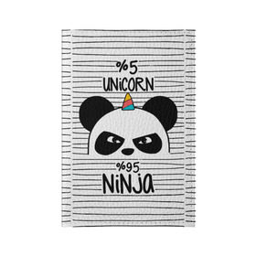 Обложка для паспорта матовая кожа с принтом 5% Единорог 95% Ниндзя в Курске, натуральная матовая кожа | размер 19,3 х 13,7 см; прозрачные пластиковые крепления | animals | ninja | panda | rainbow | stripes | единорог | животные | зверь | линии | ниндзя | панда | полосы | радуга | самурай