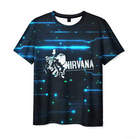 Мужская футболка 3D с принтом Схема Nirvana (Курт Кобейн) в Курске, 100% полиэфир | прямой крой, круглый вырез горловины, длина до линии бедер | kurt cobain | микросхема | нирвана | плата