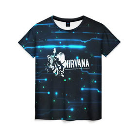 Женская футболка 3D с принтом Схема Nirvana (Курт Кобейн) в Курске, 100% полиэфир ( синтетическое хлопкоподобное полотно) | прямой крой, круглый вырез горловины, длина до линии бедер | kurt cobain | микросхема | нирвана | плата