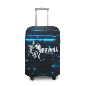 Чехол для чемодана 3D с принтом Схема Nirvana (Курт Кобейн) в Курске, 86% полиэфир, 14% спандекс | двустороннее нанесение принта, прорези для ручек и колес | kurt cobain | микросхема | нирвана | плата