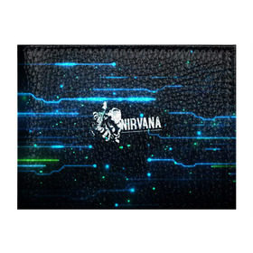 Обложка для студенческого билета с принтом Схема Nirvana (Курт Кобейн) в Курске, натуральная кожа | Размер: 11*8 см; Печать на всей внешней стороне | Тематика изображения на принте: kurt cobain | микросхема | нирвана | плата