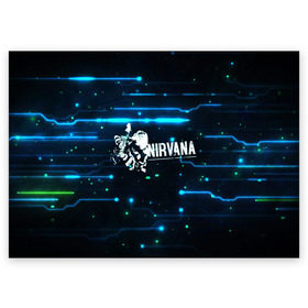 Поздравительная открытка с принтом Схема Nirvana (Курт Кобейн) в Курске, 100% бумага | плотность бумаги 280 г/м2, матовая, на обратной стороне линовка и место для марки
 | kurt cobain | микросхема | нирвана | плата