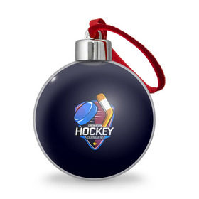 Ёлочный шар с принтом Hockey в Курске, Пластик | Диаметр: 77 мм | bandy | hockey | клюшка | коньки | лед | спорт | хоккей