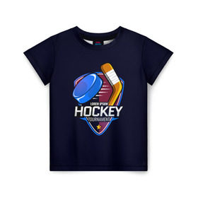 Детская футболка 3D с принтом Hockey в Курске, 100% гипоаллергенный полиэфир | прямой крой, круглый вырез горловины, длина до линии бедер, чуть спущенное плечо, ткань немного тянется | bandy | hockey | клюшка | коньки | лед | спорт | хоккей