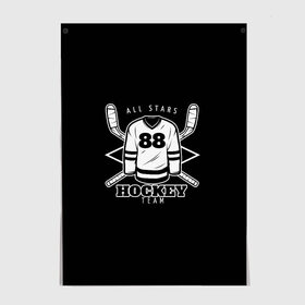 Постер с принтом Hockey Team в Курске, 100% бумага
 | бумага, плотность 150 мг. Матовая, но за счет высокого коэффициента гладкости имеет небольшой блеск и дает на свету блики, но в отличии от глянцевой бумаги не покрыта лаком | bandy | hockey | клюшка | коньки | лед | спорт | хоккей
