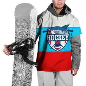 Накидка на куртку 3D с принтом Акула хоккея в Курске, 100% полиэстер |  | bandy | hockey | клюшка | коньки | лед | россия | русский хоккей | спорт | хоккей