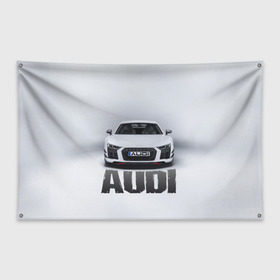 Флаг-баннер с принтом Audi серебро в Курске, 100% полиэстер | размер 67 х 109 см, плотность ткани — 95 г/м2; по краям флага есть четыре люверса для крепления | ауди | машина