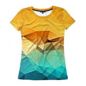 Женская футболка 3D с принтом Битва геометрий в Курске, 100% полиэфир ( синтетическое хлопкоподобное полотно) | прямой крой, круглый вырез горловины, длина до линии бедер | polygon | абстракция | геометрия | текстуры | треугольники