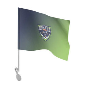 Флаг для автомобиля с принтом Hockey в Курске, 100% полиэстер | Размер: 30*21 см | зеленый | спорт | хоккей