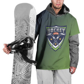 Накидка на куртку 3D с принтом Hockey в Курске, 100% полиэстер |  | зеленый | спорт | хоккей