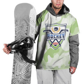 Накидка на куртку 3D с принтом Live hockey в Курске, 100% полиэстер |  | зеленый | игра | камуфляж | хоккей