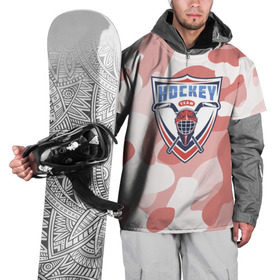 Накидка на куртку 3D с принтом Hockey в Курске, 100% полиэстер |  | камуфляж | каска | красный | спорт | шлем