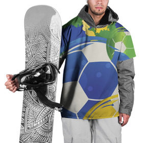 Накидка на куртку 3D с принтом Яркий футбол в Курске, 100% полиэстер |  | бразилия | желтый | зеленый | игра | мяч | синий | цвет