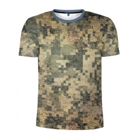 Мужская футболка 3D спортивная с принтом Khaki 2 в Курске, 100% полиэстер с улучшенными характеристиками | приталенный силуэт, круглая горловина, широкие плечи, сужается к линии бедра | армейская | военная | камуфляж | хаки