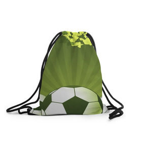 Рюкзак-мешок 3D с принтом Футбол без границ в Курске, 100% полиэстер | плотность ткани — 200 г/м2, размер — 35 х 45 см; лямки — толстые шнурки, застежка на шнуровке, без карманов и подкладки | зеленый | игра | мяч | поле