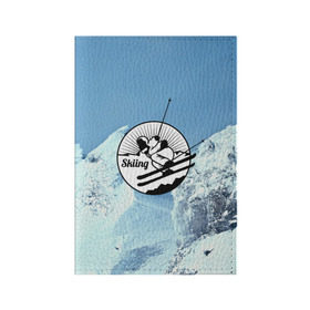 Обложка для паспорта матовая кожа с принтом Лыжный спорт в Курске, натуральная матовая кожа | размер 19,3 х 13,7 см; прозрачные пластиковые крепления | ski patrol | sport | возвышение | возвышенность | гора | горка | национальный парк | облака | склон | снег | спорт | холм