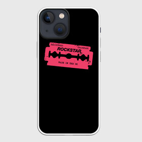 Чехол для iPhone 13 mini с принтом Rockstar Razor в Курске,  |  | Тематика изображения на принте: auto | dead | grand | red | redemption | theft | бритва | гта | лезвие | рокстар