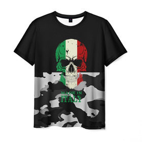 Мужская футболка 3D с принтом Made in Italy в Курске, 100% полиэфир | прямой крой, круглый вырез горловины, длина до линии бедер | camouflage | made in italy | skull | абстракция | города | италия | камуфляж | нация | страны | текстуры | череп