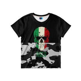 Детская футболка 3D с принтом Made in Italy в Курске, 100% гипоаллергенный полиэфир | прямой крой, круглый вырез горловины, длина до линии бедер, чуть спущенное плечо, ткань немного тянется | camouflage | made in italy | skull | абстракция | города | италия | камуфляж | нация | страны | текстуры | череп