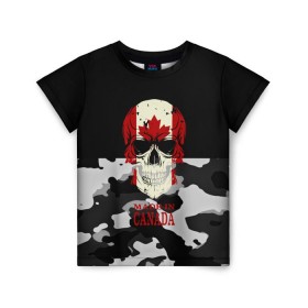 Детская футболка 3D с принтом Made in Canada в Курске, 100% гипоаллергенный полиэфир | прямой крой, круглый вырез горловины, длина до линии бедер, чуть спущенное плечо, ткань немного тянется | camouflage | made in canada | skull | абстракция | города | камуфляж | канада | нация | страны | текстуры | череп