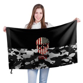 Флаг 3D с принтом Made in USA в Курске, 100% полиэстер | плотность ткани — 95 г/м2, размер — 67 х 109 см. Принт наносится с одной стороны | camouflage | made in usa | skull | абстракция | америка | города | камуфляж | нация | страны | текстуры | череп