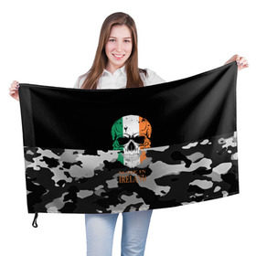 Флаг 3D с принтом Made in Ireland в Курске, 100% полиэстер | плотность ткани — 95 г/м2, размер — 67 х 109 см. Принт наносится с одной стороны | camouflage | made in ireland | skull | абстракция | города | ирландия | камуфляж | нация | страны | текстуры | череп