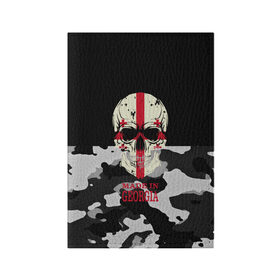 Обложка для паспорта матовая кожа с принтом Made in Georgia в Курске, натуральная матовая кожа | размер 19,3 х 13,7 см; прозрачные пластиковые крепления | Тематика изображения на принте: camouflage | made in georgia | skull | абстракция | города | джорджия | камуфляж | нация | страны | текстуры | череп