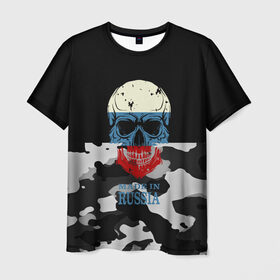 Мужская футболка 3D с принтом Made in Russia в Курске, 100% полиэфир | прямой крой, круглый вырез горловины, длина до линии бедер | camouflage | made in russia | skull | абстракция | города | камуфляж | нация | россия | страны | текстуры | череп