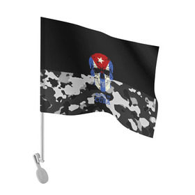 Флаг для автомобиля с принтом Made in Cuba в Курске, 100% полиэстер | Размер: 30*21 см | camouflage | made in cuba | skull | абстракция | города | камуфляж | куба | нация | страны | текстуры | череп