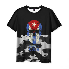 Мужская футболка 3D с принтом Made in Cuba в Курске, 100% полиэфир | прямой крой, круглый вырез горловины, длина до линии бедер | camouflage | made in cuba | skull | абстракция | города | камуфляж | куба | нация | страны | текстуры | череп