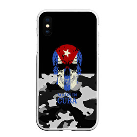 Чехол для iPhone XS Max матовый с принтом Made in Cuba в Курске, Силикон | Область печати: задняя сторона чехла, без боковых панелей | Тематика изображения на принте: camouflage | made in cuba | skull | абстракция | города | камуфляж | куба | нация | страны | текстуры | череп