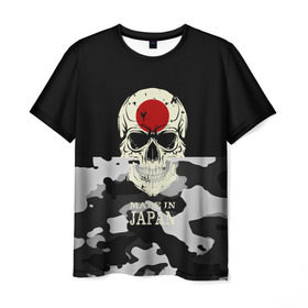 Мужская футболка 3D с принтом Made in Japan в Курске, 100% полиэфир | прямой крой, круглый вырез горловины, длина до линии бедер | camouflage | made in japan | skull | абстракция | города | камуфляж | нация | страны | текстуры | череп | япония
