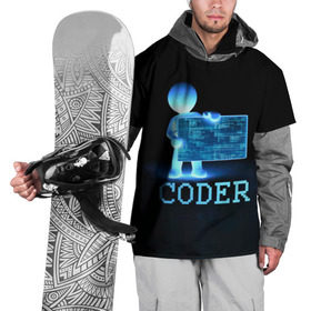 Накидка на куртку 3D с принтом Coder - программист кодировщик в Курске, 100% полиэстер |  | it | programmer | голова | загрузка | код | надпись | неоновый | ноги | программный | руки | светящийся | страница | технологии | хакер | человек | человечек | шифровальщик | экран