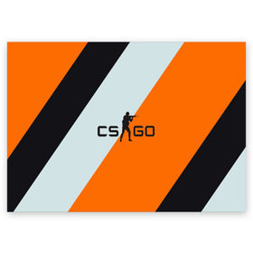 Поздравительная открытка с принтом Cs Go Asi #2 в Курске, 100% бумага | плотность бумаги 280 г/м2, матовая, на обратной стороне линовка и место для марки
 | cs go | контр страйк гоу  полосы | оранжевый | серый | чёрный