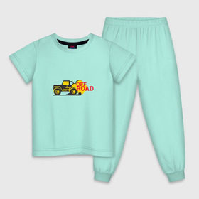 Детская пижама хлопок с принтом Off road в Курске, 100% хлопок |  брюки и футболка прямого кроя, без карманов, на брюках мягкая резинка на поясе и по низу штанин
 | 