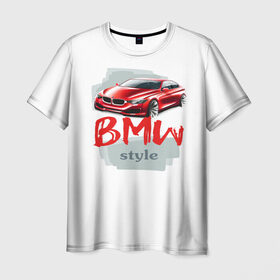 Мужская футболка 3D с принтом BMW style в Курске, 100% полиэфир | прямой крой, круглый вырез горловины, длина до линии бедер | Тематика изображения на принте: 