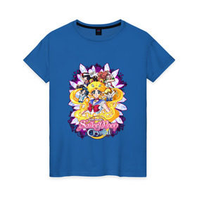 Женская футболка хлопок с принтом Sailor Moon Crystal в Курске, 100% хлопок | прямой крой, круглый вырез горловины, длина до линии бедер, слегка спущенное плечо | sailor moon | аниме | анимэ | волосы | глаза | девочка | косы | луна в матроске | месяц | мультик | мультсериал | мультфильм | се | сейлор | сейлор ви | сейлор винера | сейлор марс | сейлор меркурий