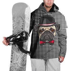 Накидка на куртку 3D с принтом Mr. Pug в Курске, 100% полиэстер |  | animal | dog | pet | pug | puppy | арт | горошек | джентльмен | животные | кружочки | мопс | мопсик | пес | собаки | текстура | французский бульдог