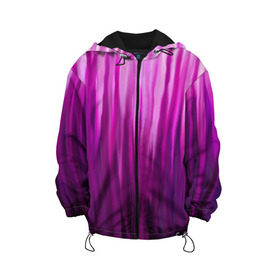 Детская куртка 3D с принтом фиолетово-черные краски в Курске, 100% полиэстер | застежка — молния, подол и капюшон оформлены резинкой с фиксаторами, по бокам — два кармана без застежек, один потайной карман на груди, плотность верхнего слоя — 90 г/м2; плотность флисового подклада — 260 г/м2 | Тематика изображения на принте: color | violet | акварель | краски | полосы | фиолетовый | цвет | черный | ярко