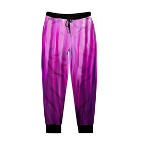 Мужские брюки 3D с принтом фиолетово-черные краски в Курске, 100% полиэстер | манжеты по низу, эластичный пояс регулируется шнурком, по бокам два кармана без застежек, внутренняя часть кармана из мелкой сетки | color | violet | акварель | краски | полосы | фиолетовый | цвет | черный | ярко