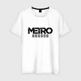 Мужская футболка хлопок с принтом Metro: Exodus в Курске, 100% хлопок | прямой крой, круглый вырез горловины, длина до линии бедер, слегка спущенное плечо. | Тематика изображения на принте: metro | metro exodus | метро