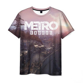 Мужская футболка 3D с принтом METRO в Курске, 100% полиэфир | прямой крой, круглый вырез горловины, длина до линии бедер | Тематика изображения на принте: metro | metro exodus | метро