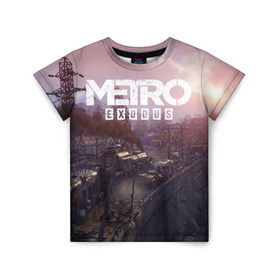 Детская футболка 3D с принтом METRO в Курске, 100% гипоаллергенный полиэфир | прямой крой, круглый вырез горловины, длина до линии бедер, чуть спущенное плечо, ткань немного тянется | metro | metro exodus | метро